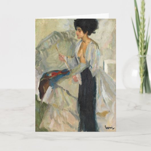 Vrouw in de studio | Edward Cucuel Kaart (Voorkant)