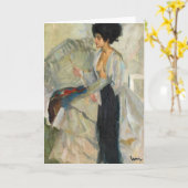 Vrouw in de studio | Edward Cucuel Kaart (Gele Bloem)