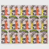 Vrouw in de tuin cadeaupapier (Vlak)