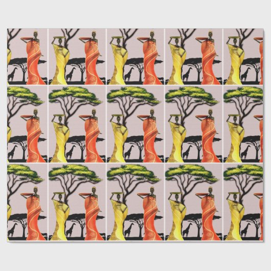 Vrouw in de tuin cadeaupapier (Vlak)