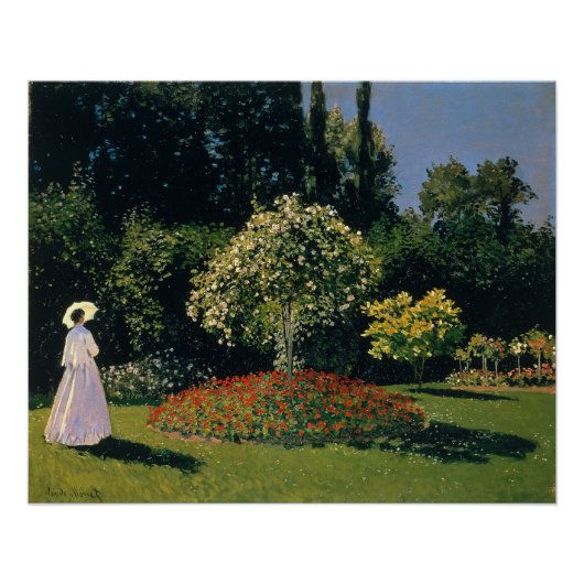 Vrouw in de tuin - Claude Monet Perfect Poster (Voorkant)