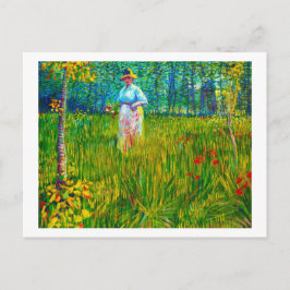 Vrouw in de tuin door Vincent Van Gogh Briefkaart