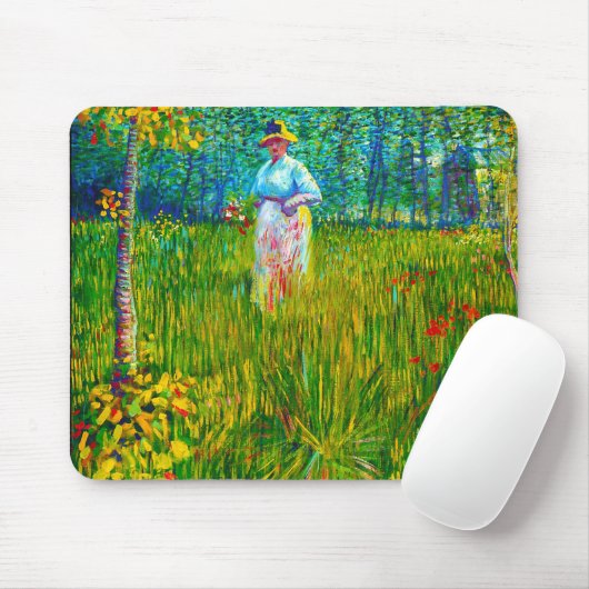 Vrouw in de tuin door Vincent Van Gogh Muismat (Met muis)