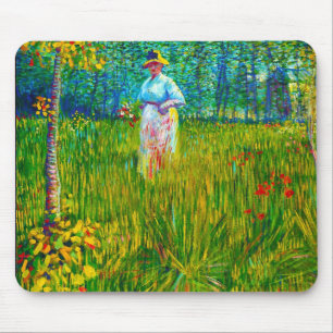 Vrouw in de tuin door Vincent Van Gogh Muismat