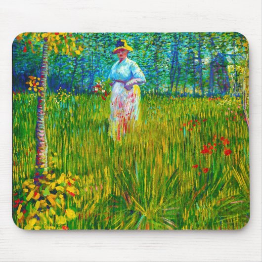 Vrouw in de tuin door Vincent Van Gogh Muismat (Voorkant)