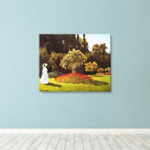 Vrouw in de tuin Monet Fine Art Canvas Afdruk (Insitu (Houten vloer))