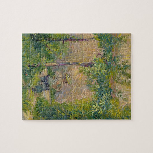 Vrouw in de tuin (olie op doek) legpuzzel (Horizontaal)