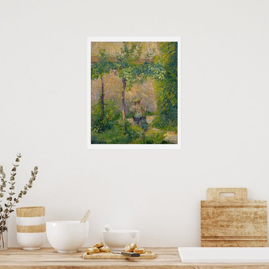 Vrouw in de tuin (olie op doek) poster (Keuken)