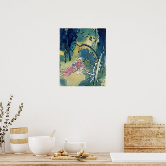 Vrouw in de tuin poster (Keuken)