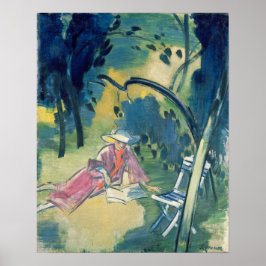 Vrouw in de tuin poster