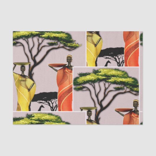 Vrouw in de tuin tissuepapier (Voorkant)