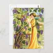 Vrouw in de wijngaard briefkaart (Voorkant / Achterkant)