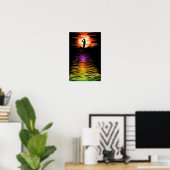 Vrouw in de zee zonsondergang poster - Schilderkun (Thuiskantoor)