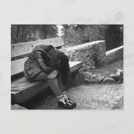 Vrouw in depressie briefkaart (Voorkant)