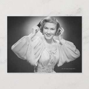 Vrouw in Dress 2 Briefkaart