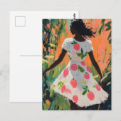 Vrouw in een appeljurk briefkaart (Voorkant / Achterkant)