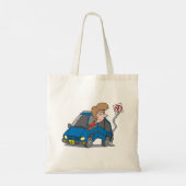 Vrouw in een auto-ongeluk Canvas tas (Achterkant)