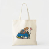 Vrouw in een auto-ongeluk Canvas tas (Voorkant)