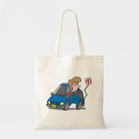 Vrouw in een auto-ongeluk Canvas tas (Voorkant)