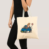 Vrouw in een auto-ongeluk Canvas tas