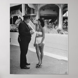 Vrouw in een badpak Een ticket kopen Poster