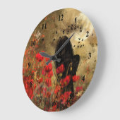 Vrouw in een blauw wandklok in het veld - schilder (Hoek)