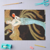 Vrouw in een blauwe dress tissuepapier (Craft)