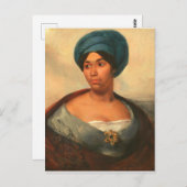 VROUW IN EEN BLAUWE TULBAND VAN DELACROIX BRIEFKAART (Voorkant / Achterkant)