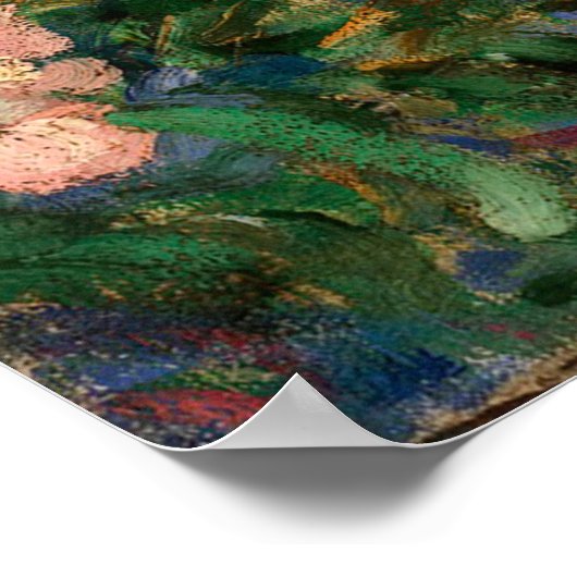 Vrouw in een bloemtuin poster (Hoek)