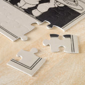 Vrouw in een boekwinkel, ontwerp voor een 'Gele Bo Legpuzzel (Zijkant)