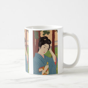 Vrouw in een boomgroep door Hashiguchi Goyo Koffiemok