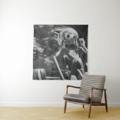  vrouw in een cabriolet wandkleed (In situ)