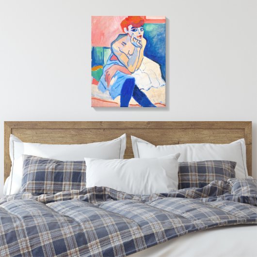 Vrouw in een Chemise Andre Derain | Canvas Afdruk (Insitu (Slaapkamer))