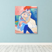 Vrouw in een Chemise Andre Derain | Canvas Afdruk (Insitu (Houten vloer))