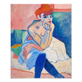 Vrouw in een Chemise Andre Derain | Foto Afdruk