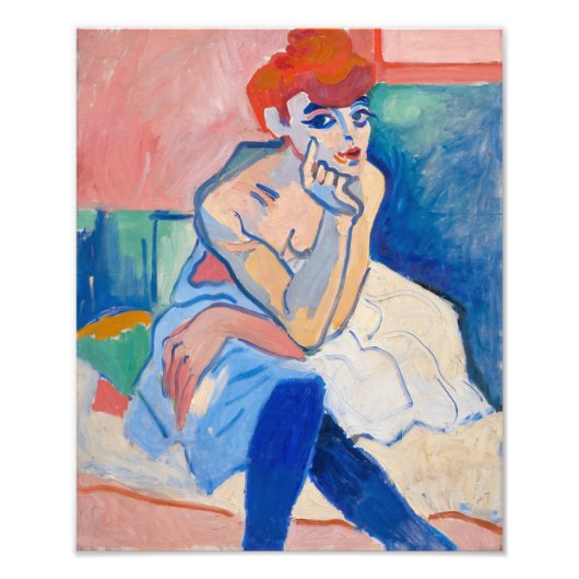 Vrouw in een Chemise Andre Derain | Foto Afdruk (Voorkant)
