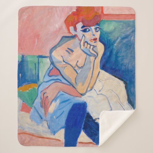 Vrouw in een Chemise Andre Derain | Sherpa Deken (Voorkant)