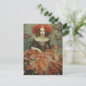 Vrouw in een Fish Scale Dress Mode Briefkaart (Staand voorkant)