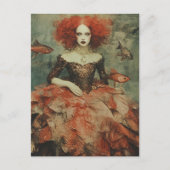 Vrouw in een Fish Scale Dress Mode Briefkaart (Voorkant)