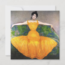 Vrouw in een Gele Dress (door Max Kurzweil)