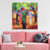 Vrouw in een groene jas, 1913 canvas afdruk (Insitu (Woonkamer))