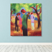 Vrouw in een groene jas, 1913 canvas afdruk (Insitu (Houten vloer))