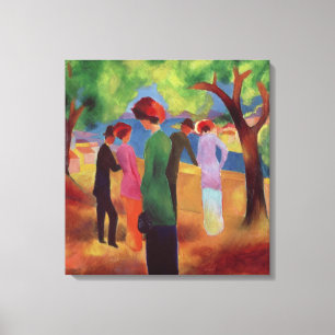 Vrouw in een groene jas, 1913 canvas afdruk