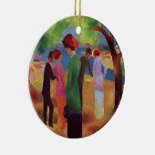 Vrouw in een groene jas, 1913 keramisch ornament (Rechts)