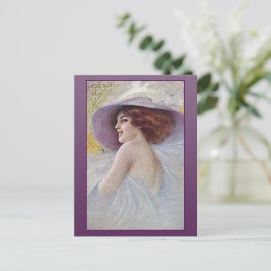  vrouw in een grote Pet Kaarten en Briefkaarten (Staand voorkant)