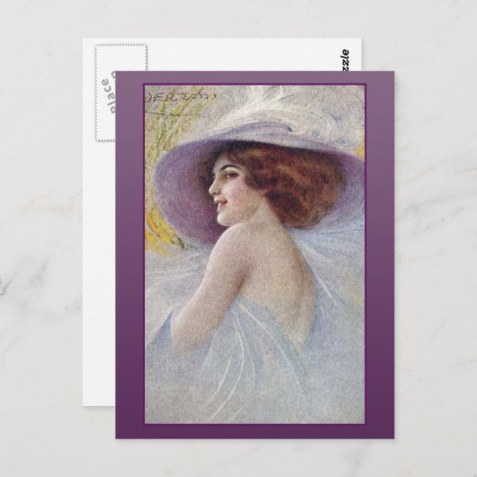  vrouw in een grote Pet Kaarten en Briefkaarten (Voorkant / Achterkant)