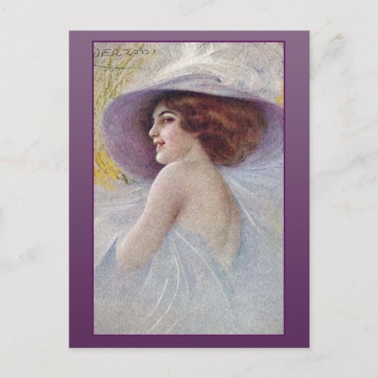  vrouw in een grote Pet Kaarten en Briefkaarten (Voorkant)