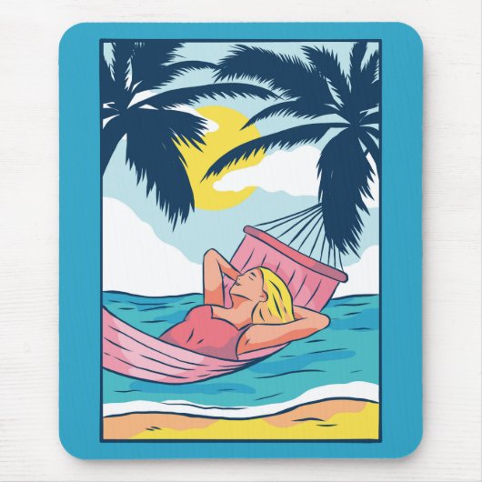 Vrouw in een Hammock bij Beach Muismat (Voorkant)