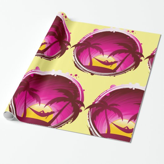 Vrouw in een Hammock Cadeaupapier (Uitgerold)