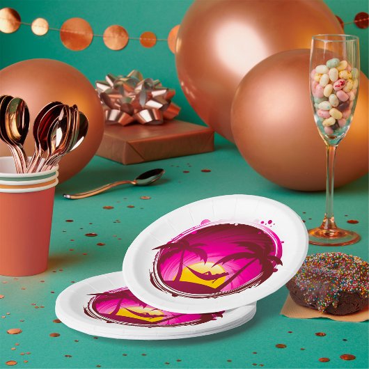 Vrouw in een Hammock Papieren Bordje